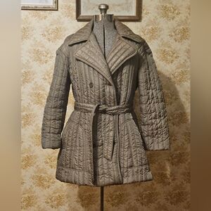 VINTAGE SIZE 12 60'S PUFFER JACKET GREY-GREEN COLOR